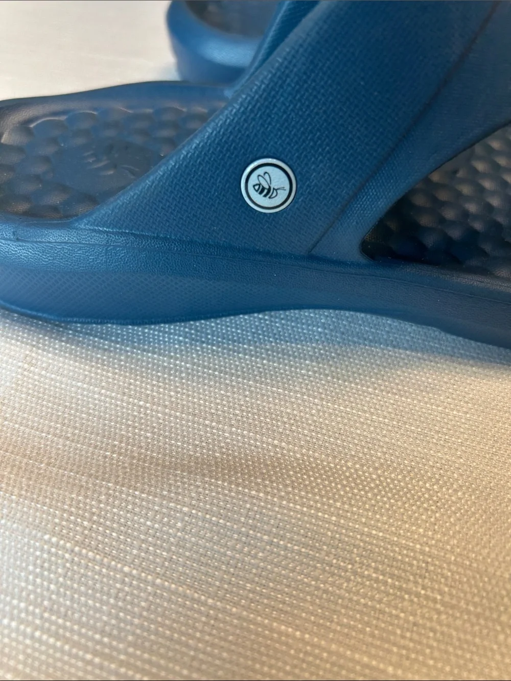Joybees Blue Slide Sandals with Honeycomb Footbed